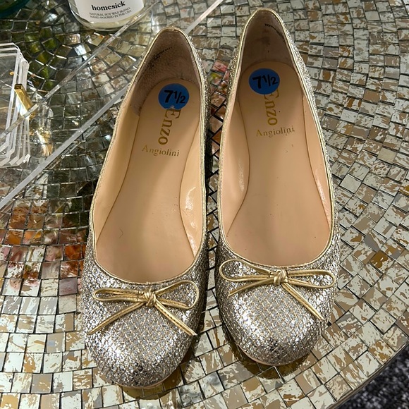 Enzo Angiolini silver sparkle ballet flats 7.5 - Picture 1 of 7
